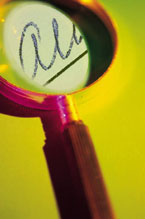 Magnifier over writing